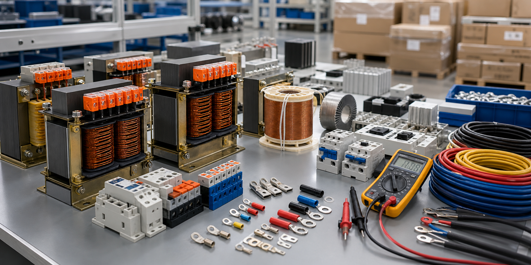 Electrical products and test equipment prepared for quality checks without people